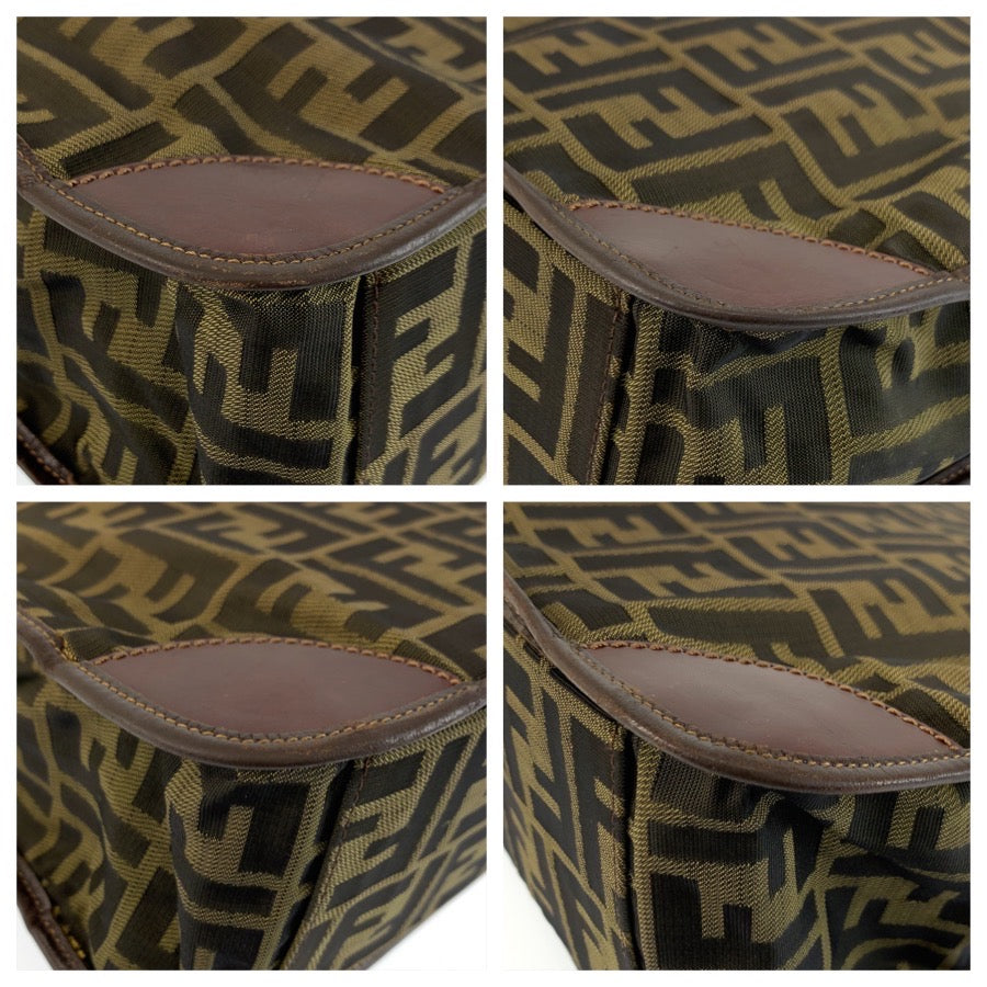 26231
FENDI フェンディ ズッカ ブラウン シルバー金具 キャンバス / レザー トートバッグ ハンドバッグ レディース ABP30