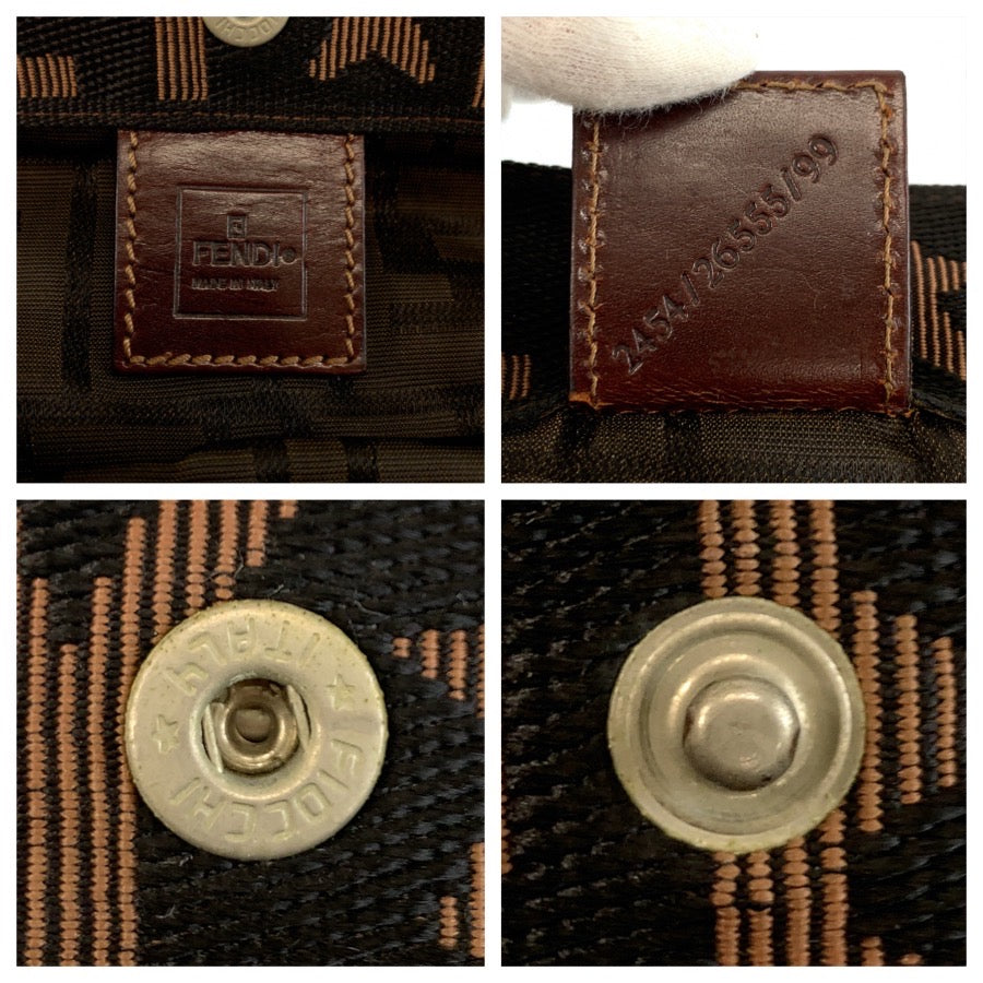 26231
FENDI フェンディ ズッカ ブラウン シルバー金具 キャンバス / レザー トートバッグ ハンドバッグ レディース ABP30