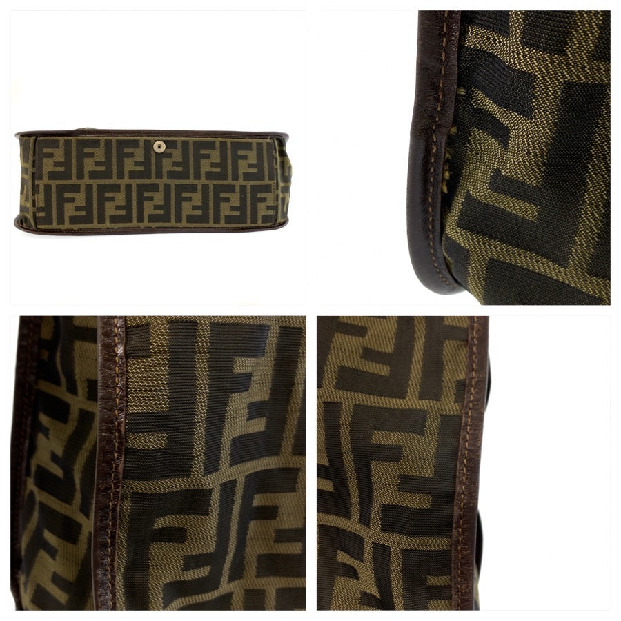 26231
FENDI フェンディ ズッカ ブラウン シルバー金具 キャンバス / レザー トートバッグ ハンドバッグ レディース ABP30