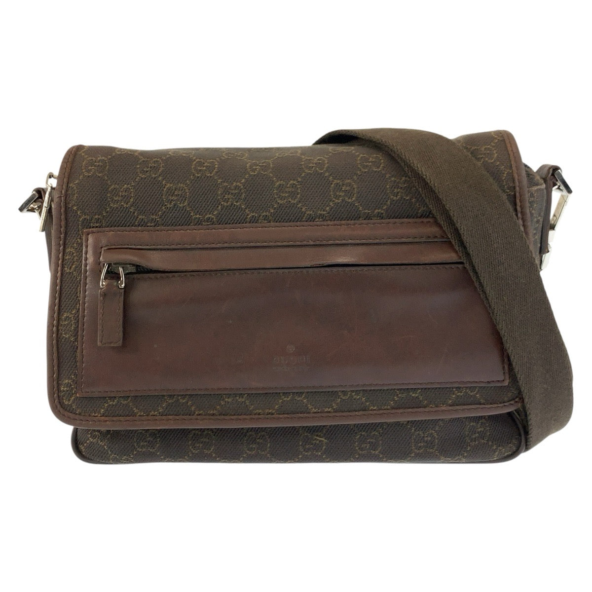26232
GUCCI グッチ ブラウン GGキャンバス / レザー 28562 ショルダーバッグ ポシェット レディース ABP30