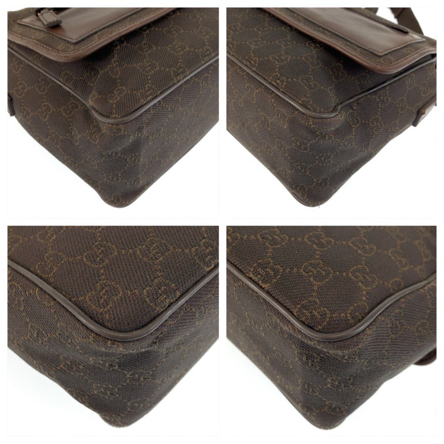 26232
GUCCI グッチ ブラウン GGキャンバス / レザー 28562 ショルダーバッグ ポシェット レディース ABP30