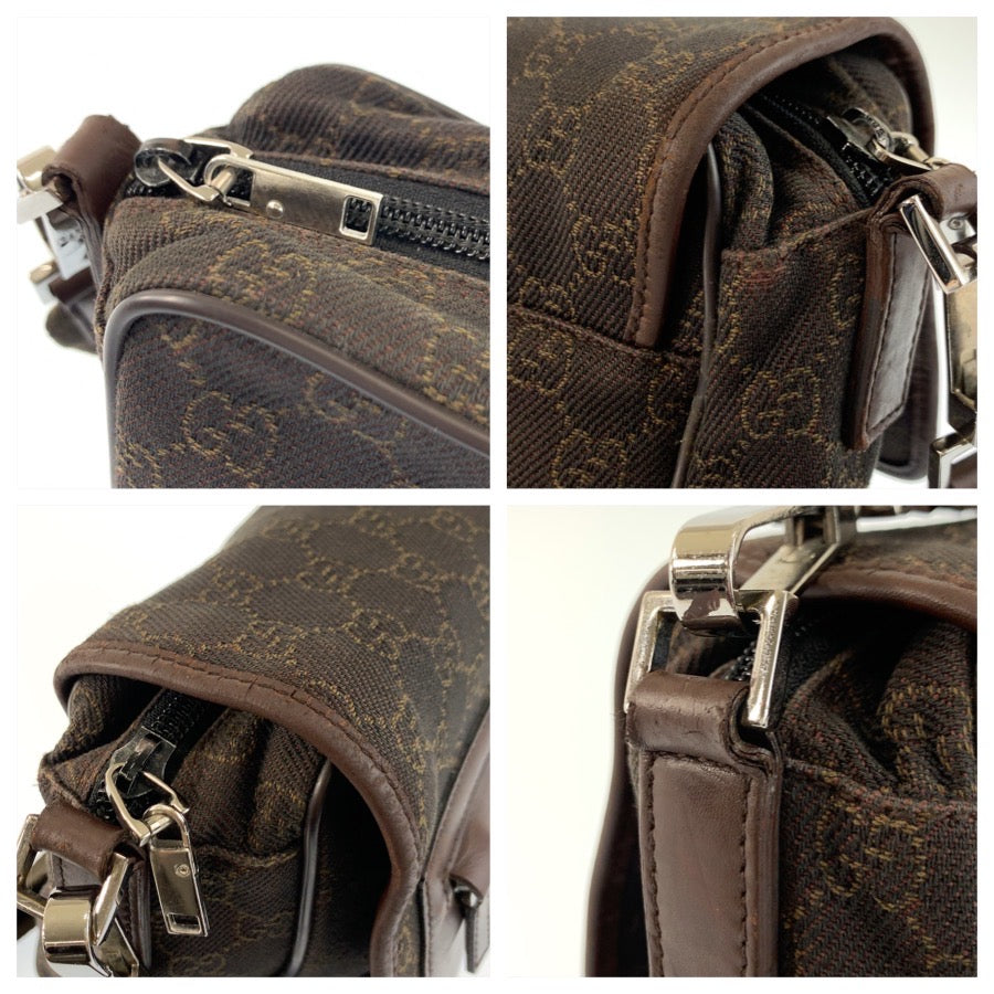 26232
GUCCI グッチ ブラウン GGキャンバス / レザー 28562 ショルダーバッグ ポシェット レディース ABP30
