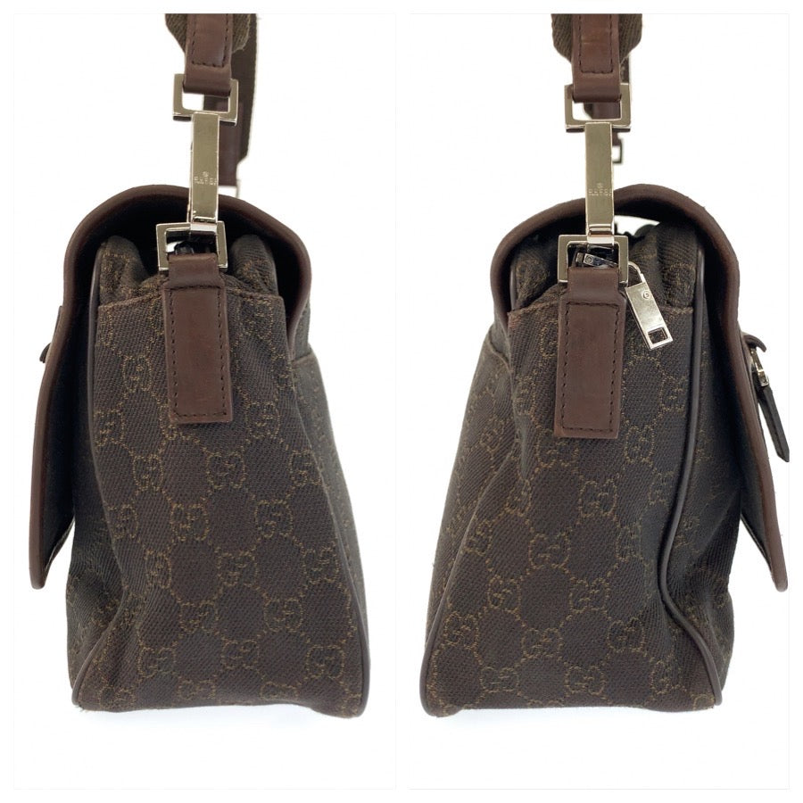 26232
GUCCI グッチ ブラウン GGキャンバス / レザー 28562 ショルダーバッグ ポシェット レディース ABP30