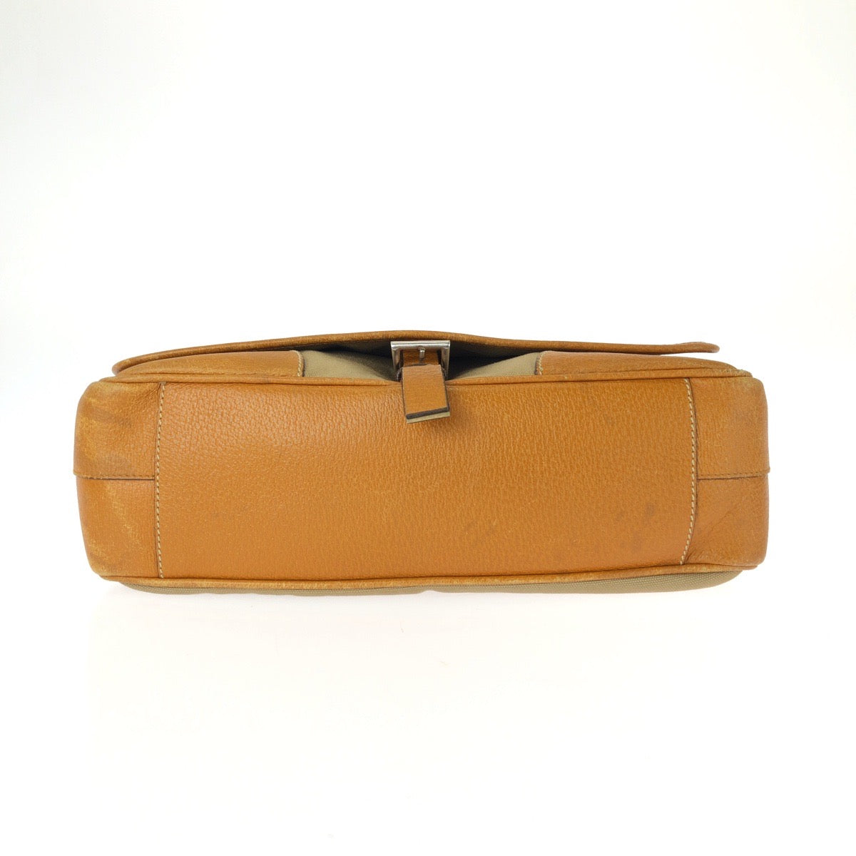 26233
PRADA プラダ ベージュ ブラウン シルバー金具 キャンバス / レザー ショルダーバッグ メッセンジャーバッグ レディース ABP30
