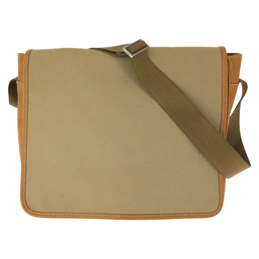 26233
PRADA プラダ ベージュ ブラウン シルバー金具 キャンバス / レザー ショルダーバッグ メッセンジャーバッグ レディース ABP30