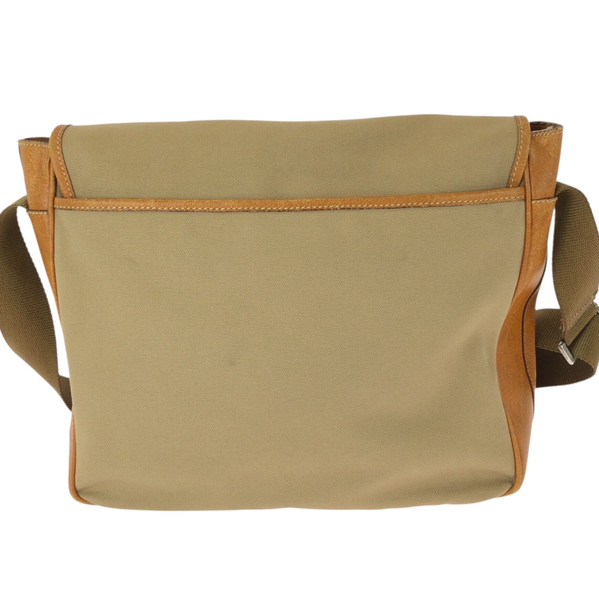 26233
PRADA プラダ ベージュ ブラウン シルバー金具 キャンバス / レザー ショルダーバッグ メッセンジャーバッグ レディース ABP30