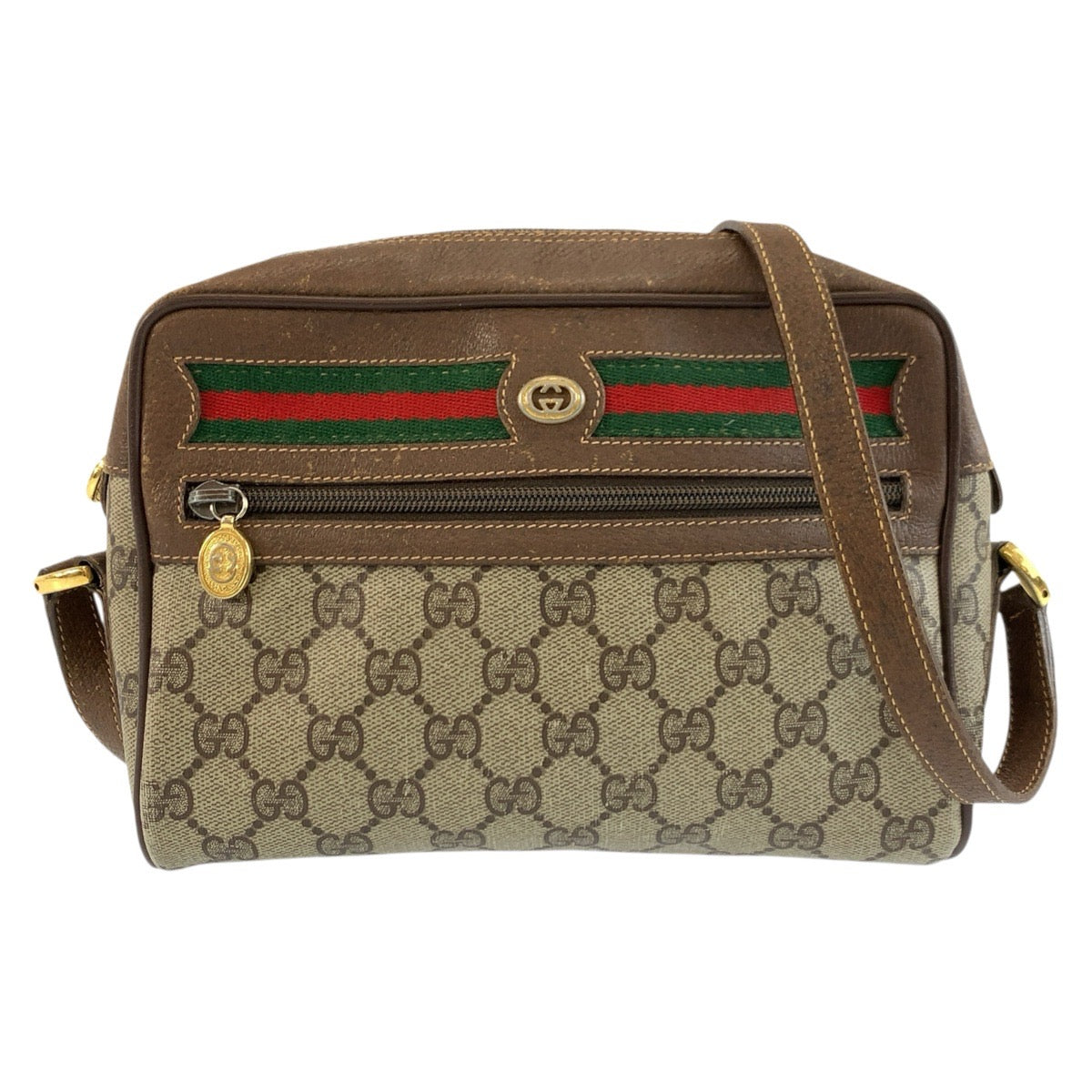 26235
GUCCI グッチ ヴィンテージ シェリーライン ブラウン ベージュ ゴールド金具 GGスプリームキャンバス / レザー 119 02 087 ショルダーバッグ ポシェット レディース AB35