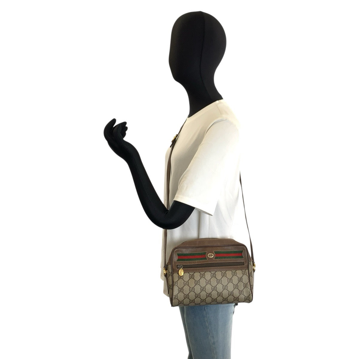 26235
GUCCI グッチ ヴィンテージ シェリーライン ブラウン ベージュ ゴールド金具 GGスプリームキャンバス / レザー 119 02 087 ショルダーバッグ ポシェット レディース AB35