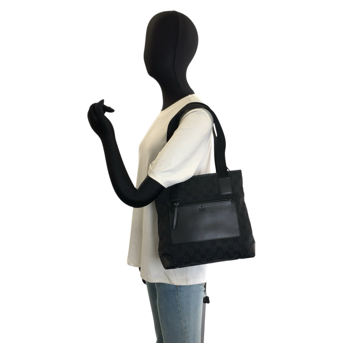 26236
GUCCI グッチ ブラック 黒 GGキャンバス / レザー 28893 トートバッグ ショルダーバッグ レディース ABP35