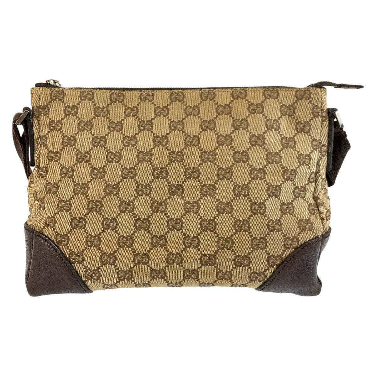 26239
GUCCI グッチ ベージュ ブラウン シルバー金具 GGキャンバス / レザー 114273 ショルダーバッグ メッセンジャーバッグ レディース AB35