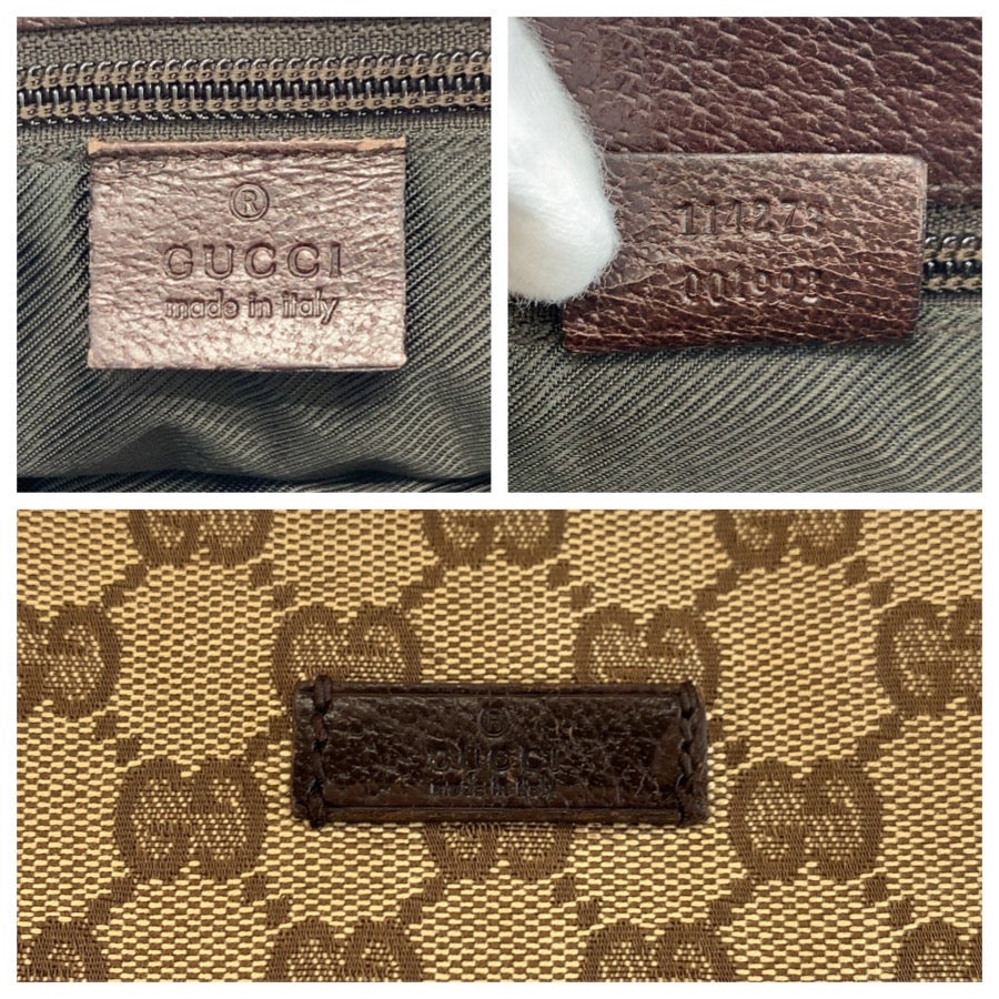 26239
GUCCI グッチ ベージュ ブラウン シルバー金具 GGキャンバス / レザー 114273 ショルダーバッグ メッセンジャーバッグ レディース AB35