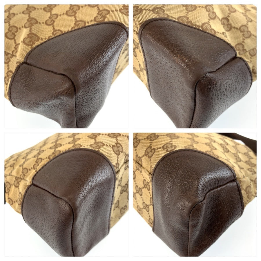 26239
GUCCI グッチ ベージュ ブラウン シルバー金具 GGキャンバス / レザー 114273 ショルダーバッグ メッセンジャーバッグ レディース AB35