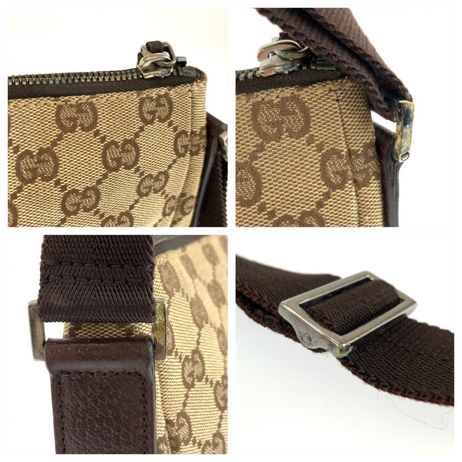 26239
GUCCI グッチ ベージュ ブラウン シルバー金具 GGキャンバス / レザー 114273 ショルダーバッグ メッセンジャーバッグ レディース AB35