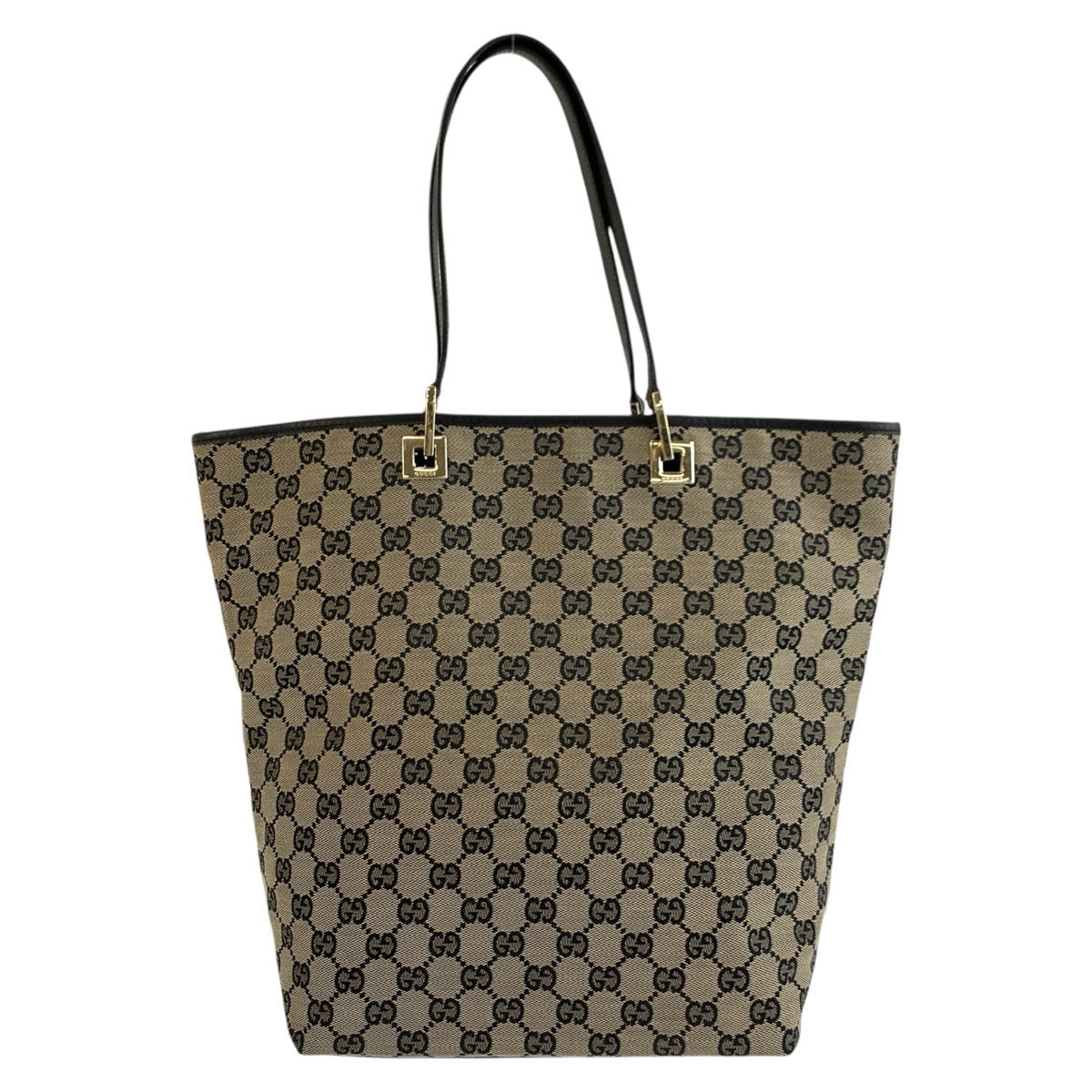 26241
GUCCI グッチ ブラック 黒 ベージュ ゴールド金具 GGキャンバス / レザー 002 1098 トートバッグ ショルダーバッグ レディース A42