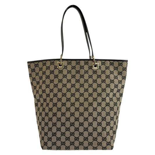 26241
GUCCI グッチ ブラック 黒 ベージュ ゴールド金具 GGキャンバス / レザー 002 1098 トートバッグ ショルダーバッグ レディース A42
