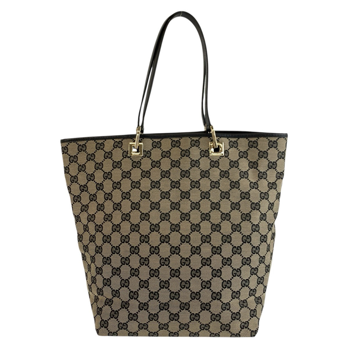 26241
GUCCI グッチ ブラック 黒 ベージュ ゴールド金具 GGキャンバス / レザー 002 1098 トートバッグ ショルダーバッグ レディース A42