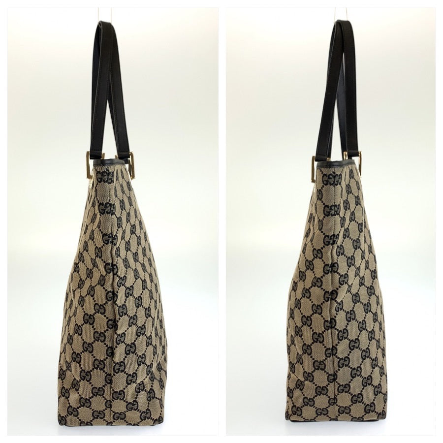 26241
GUCCI グッチ ブラック 黒 ベージュ ゴールド金具 GGキャンバス / レザー 002 1098 トートバッグ ショルダーバッグ レディース A42