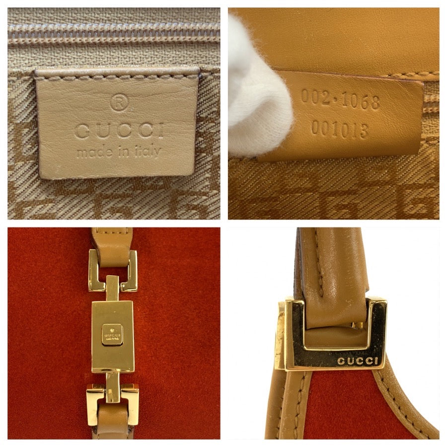 26242
GUCCI グッチ ジャッキー オレンジ ゴールド金具 スウェード / レザー 002 1068 ハンドバッグ トートバッグ レディース ABP42