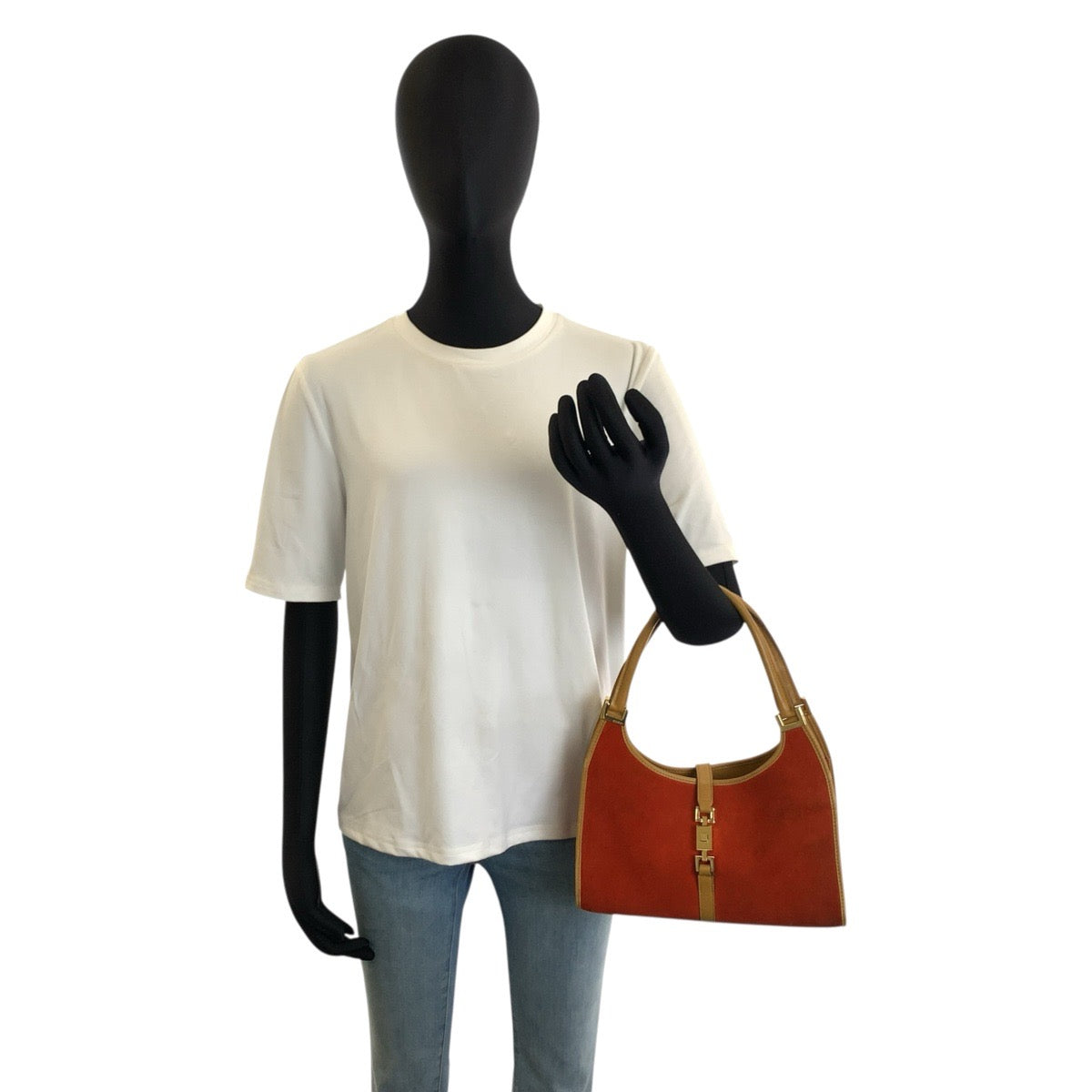 26242
GUCCI グッチ ジャッキー オレンジ ゴールド金具 スウェード / レザー 002 1068 ハンドバッグ トートバッグ レディース ABP42
