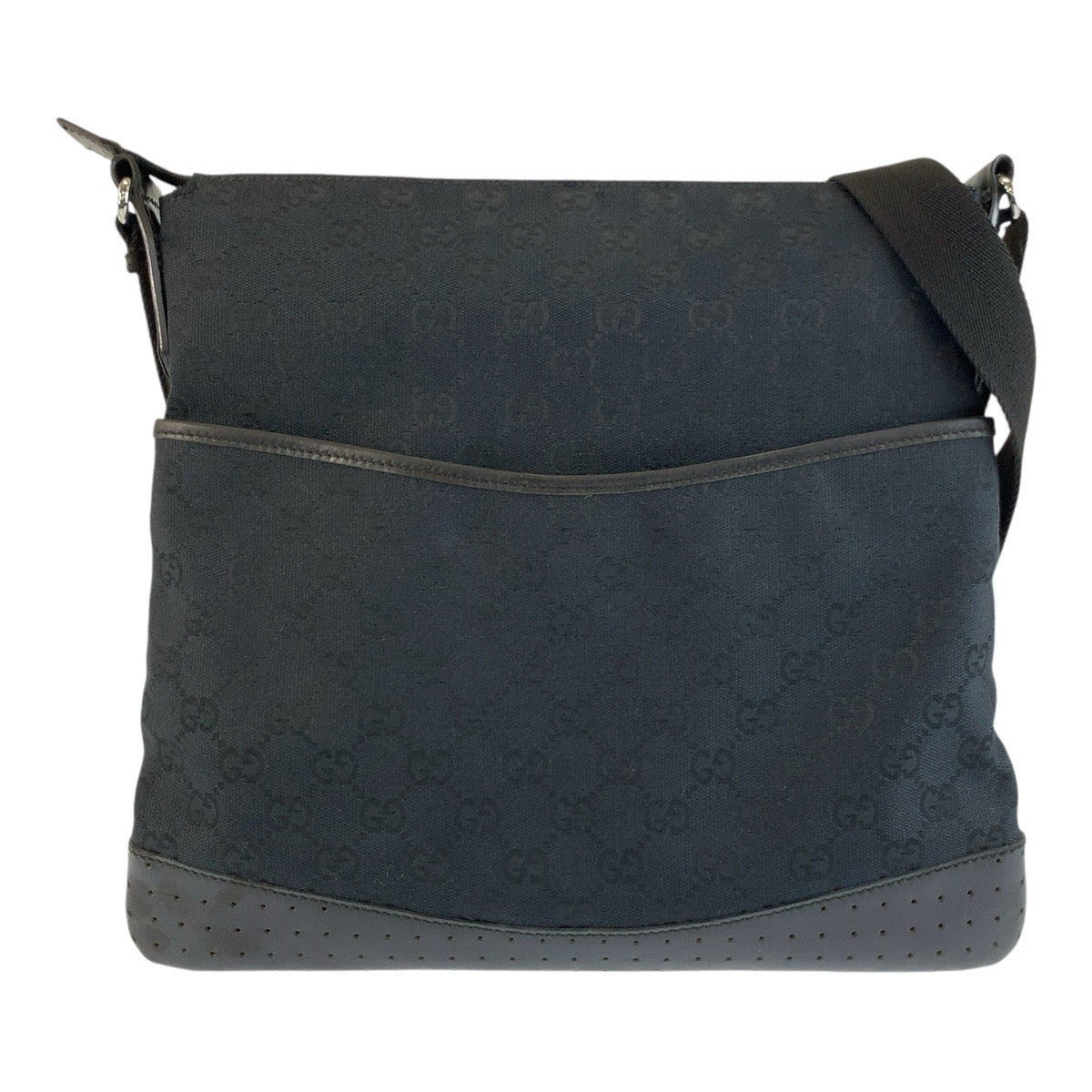 26243
GUCCI グッチ ブラック 黒 シルバー金具 GGキャンバス 145852 ショルダーバッグ ポシェット レディース ABP37