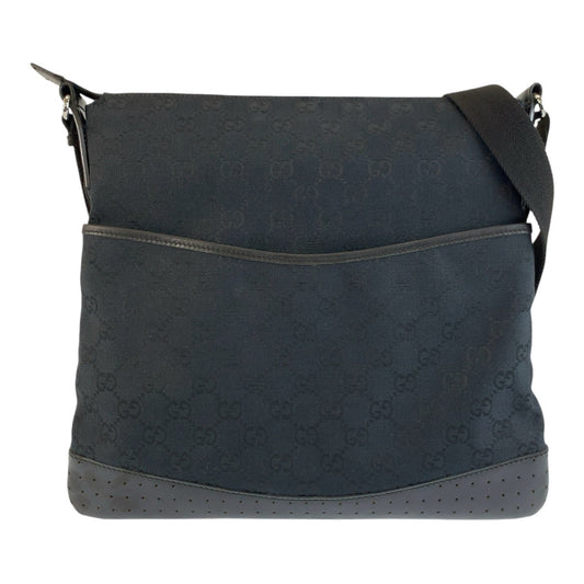26243
GUCCI グッチ ブラック 黒 シルバー金具 GGキャンバス 145852 ショルダーバッグ ポシェット レディース ABP37