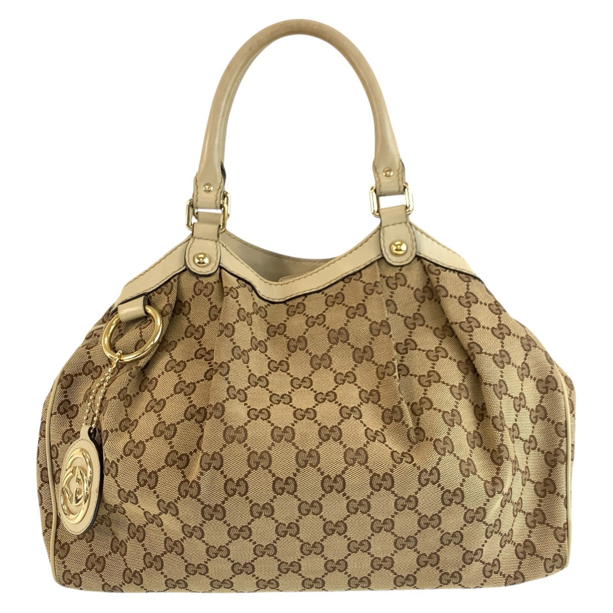 26244
GUCCI グッチ スーキー ベージュ アイボリー ゴールド金具 GGキャンバス / レザー 211944 トートバッグ ハンドバッグ レディース AB35