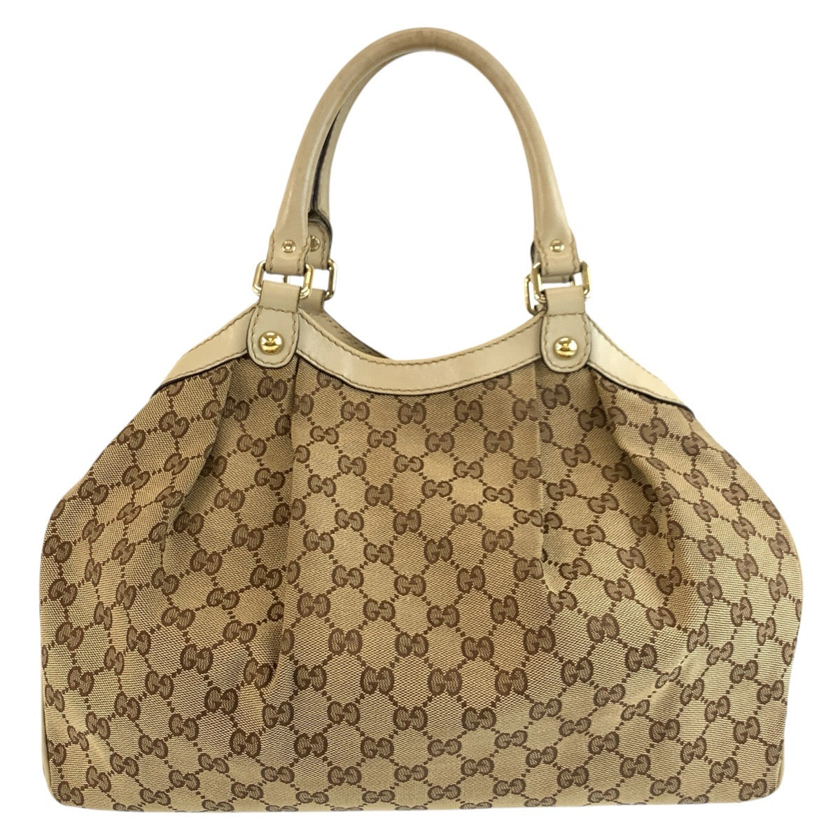 26244
GUCCI グッチ スーキー ベージュ アイボリー ゴールド金具 GGキャンバス / レザー 211944 トートバッグ ハンドバッグ レディース AB35