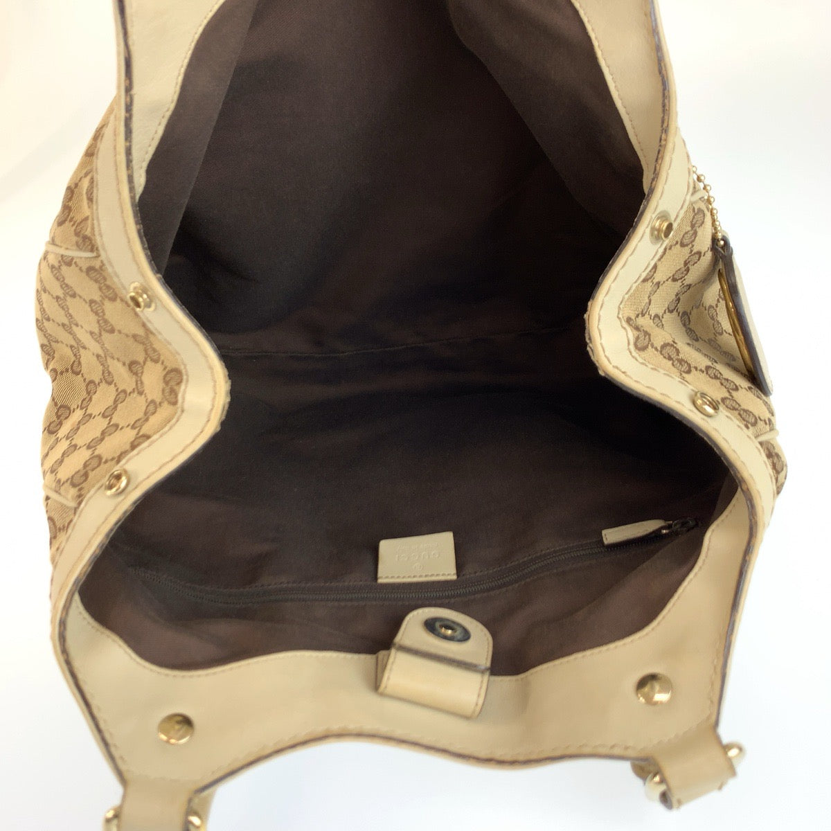 26244
GUCCI グッチ スーキー ベージュ アイボリー ゴールド金具 GGキャンバス / レザー 211944 トートバッグ ハンドバッグ レディース AB35