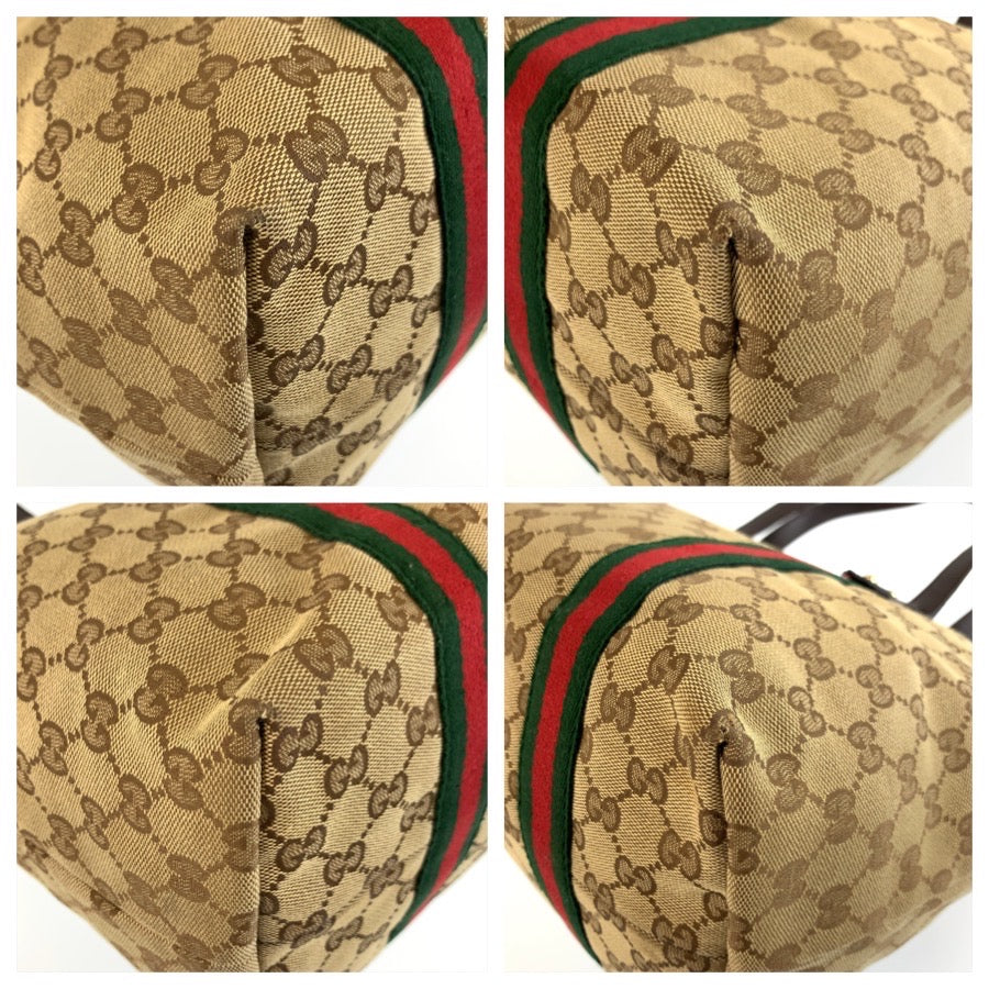 26246
GUCCI グッチ シェリーライン ベージュ ブラウン ゴールド金具 GGキャンバス / レザー 139260 トートバッグ ショルダーバッグ レディース ABP42