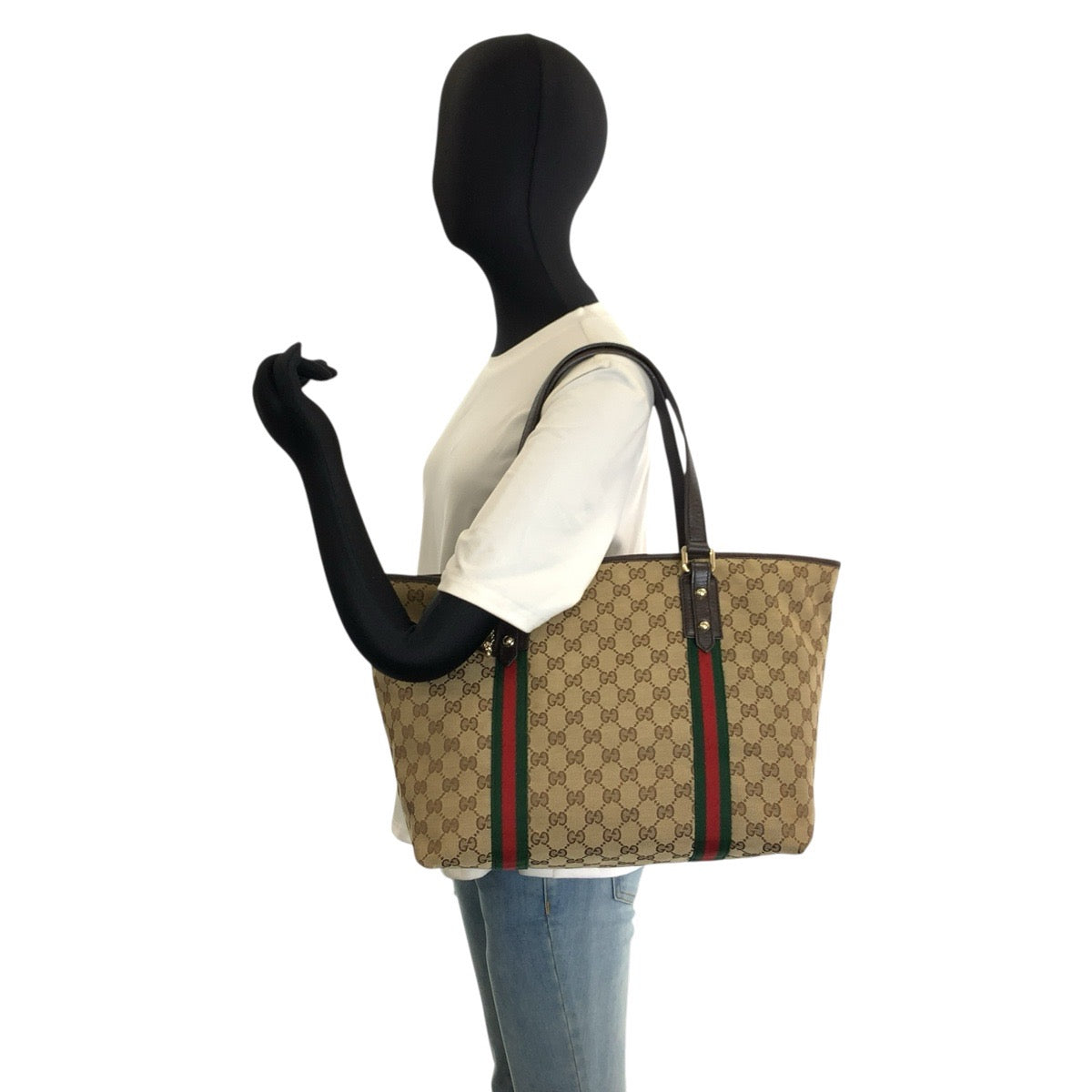 26246
GUCCI グッチ シェリーライン ベージュ ブラウン ゴールド金具 GGキャンバス / レザー 139260 トートバッグ ショルダーバッグ レディース ABP42