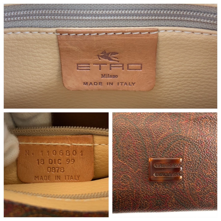 26248
ETRO エトロ ペイズリー柄 ワインレッド PVC N 1106801 ハンドバッグ トートバッグ レディース A23