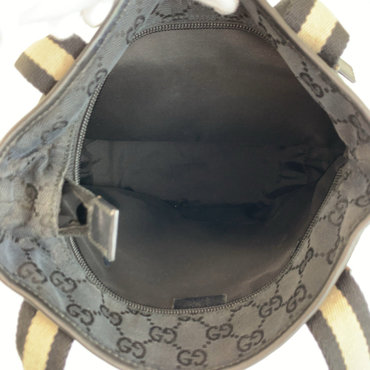 26250
GUCCI グッチ シェリーライン ブラック 黒 GGキャンバス / レザー 019 0402 トートバッグ ハンドバッグ レディース AB28