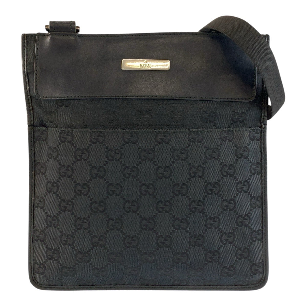 26251
GUCCI グッチ ブラック 黒 シルバー金具 GGキャンバス / レザー 019 0348 ショルダーバッグ ポシェット レディース ABP35