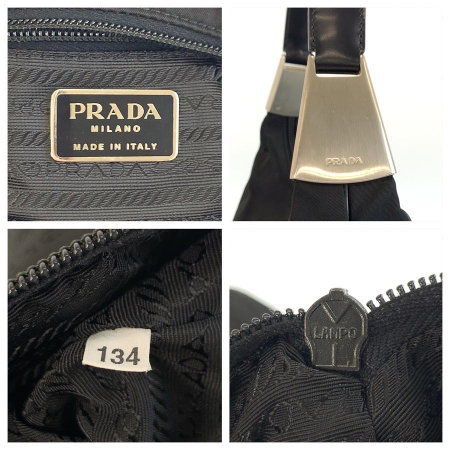 26254
PRADA プラダ テスート ブラック 黒 シルバー金具 ナイロン ショルダーバッグ レディース ABP28
