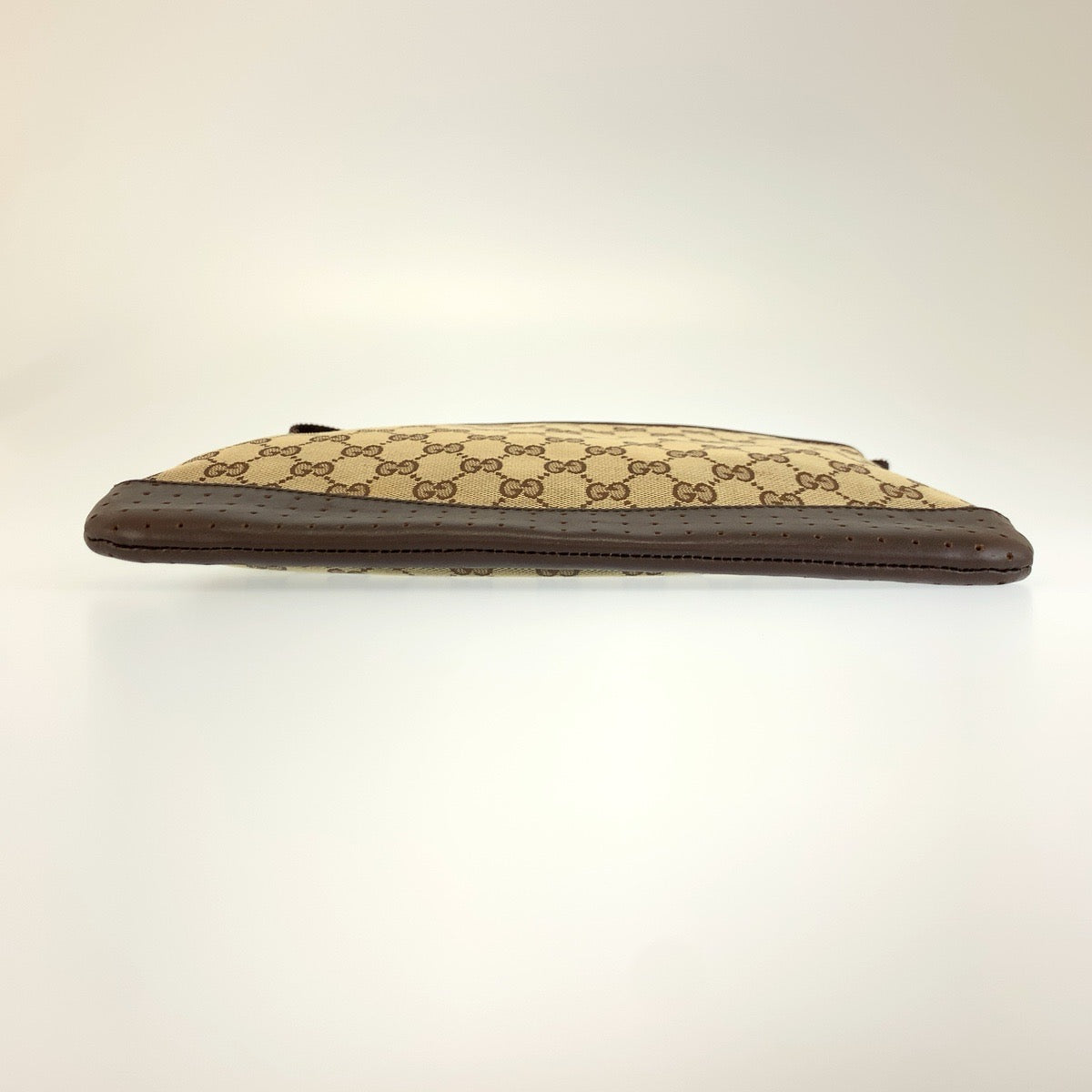 26255
GUCCI グッチ ベージュ ブラウン シルバー金具 GGキャンバス / レザー 145852 ショルダーバッグ ポシェット レディース AB28