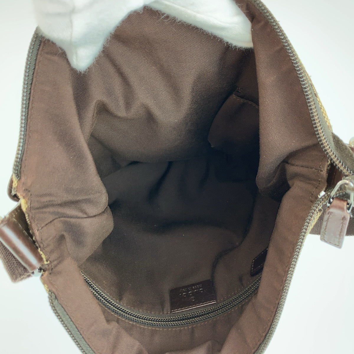 26255
GUCCI グッチ ベージュ ブラウン シルバー金具 GGキャンバス / レザー 145852 ショルダーバッグ ポシェット レディース AB28