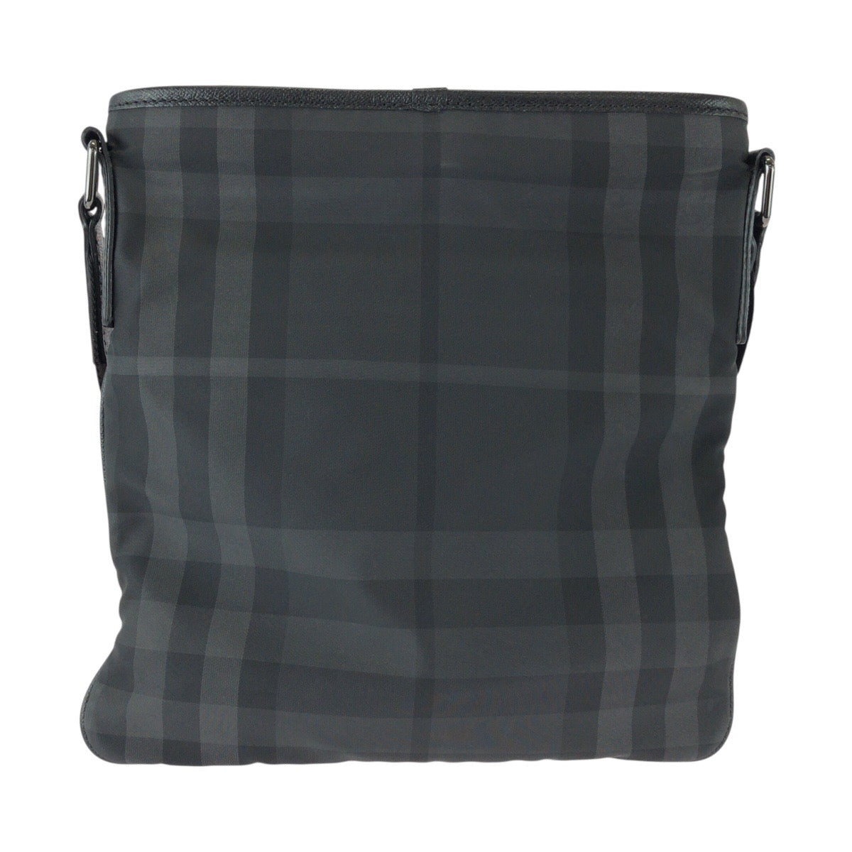 26256
BURBERRY バーバリー チェック柄 ブラック グレー シルバー金具 ナイロン / レザー ショルダーバッグ メッセンジャーバッグ メンズ ABP35