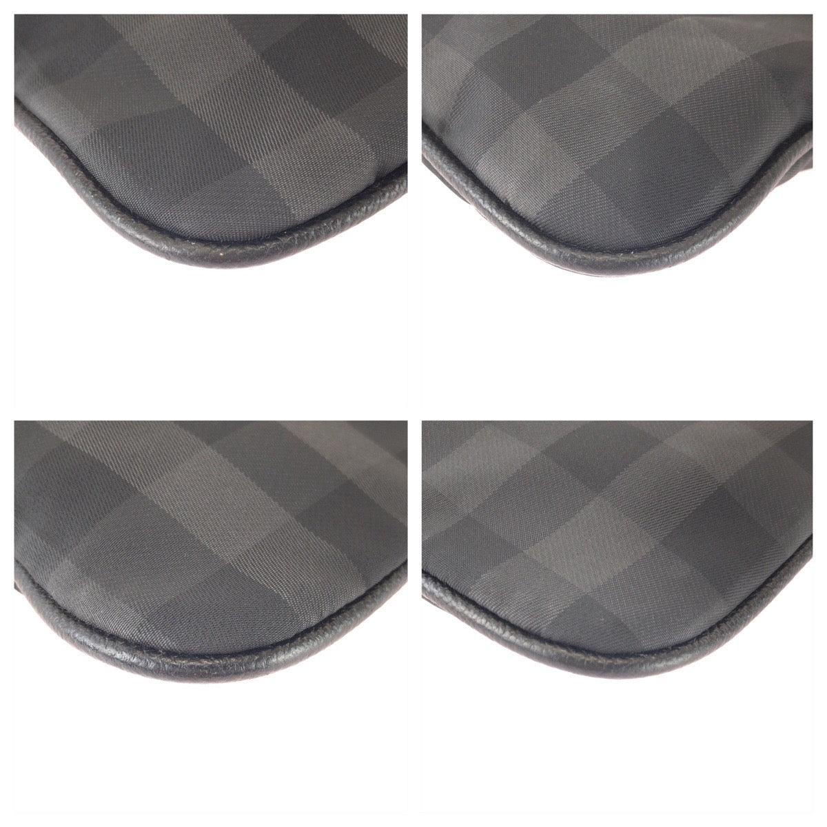 26256
BURBERRY バーバリー チェック柄 ブラック グレー シルバー金具 ナイロン / レザー ショルダーバッグ メッセンジャーバッグ メンズ ABP35
