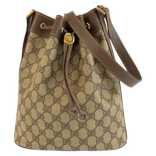 26257
GUCCI グッチ ヴィンテージ ベージュ ブラウン ゴールド金具 GGスプリームキャンバス / レザー 001 115 6179 ショルダーバッグ レディース ABP35