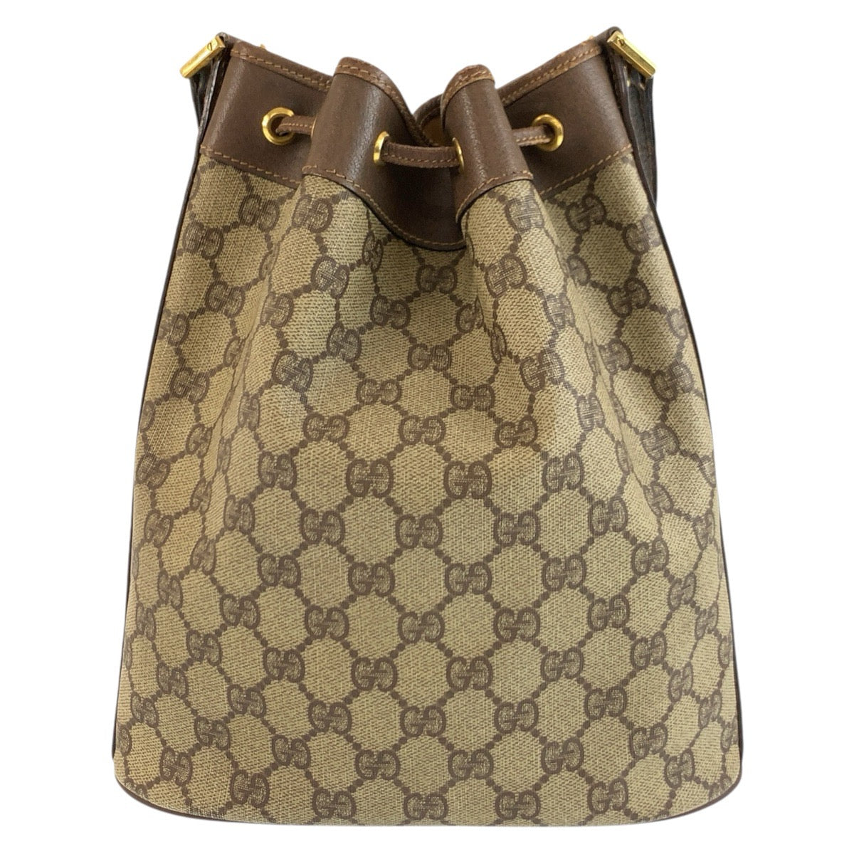 26257
GUCCI グッチ ヴィンテージ ベージュ ブラウン ゴールド金具 GGスプリームキャンバス / レザー 001 115 6179 ショルダーバッグ レディース ABP35