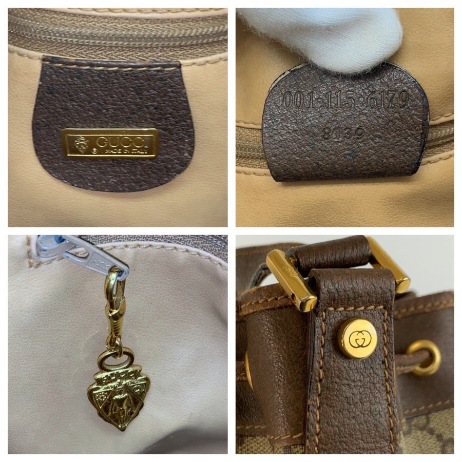26257
GUCCI グッチ ヴィンテージ ベージュ ブラウン ゴールド金具 GGスプリームキャンバス / レザー 001 115 6179 ショルダーバッグ レディース ABP35