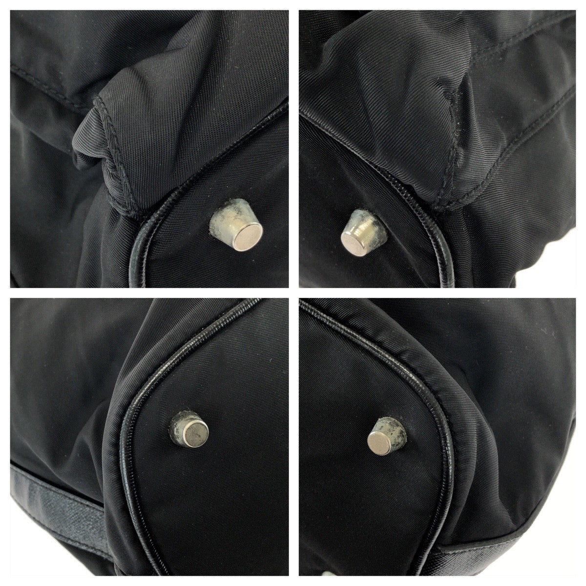 26259
PRADA プラダ テスート 三角ロゴプレート ブラック 黒 シルバー金具 ナイロン / レザー ショルダーバッグ ポシェット レディース ABP42