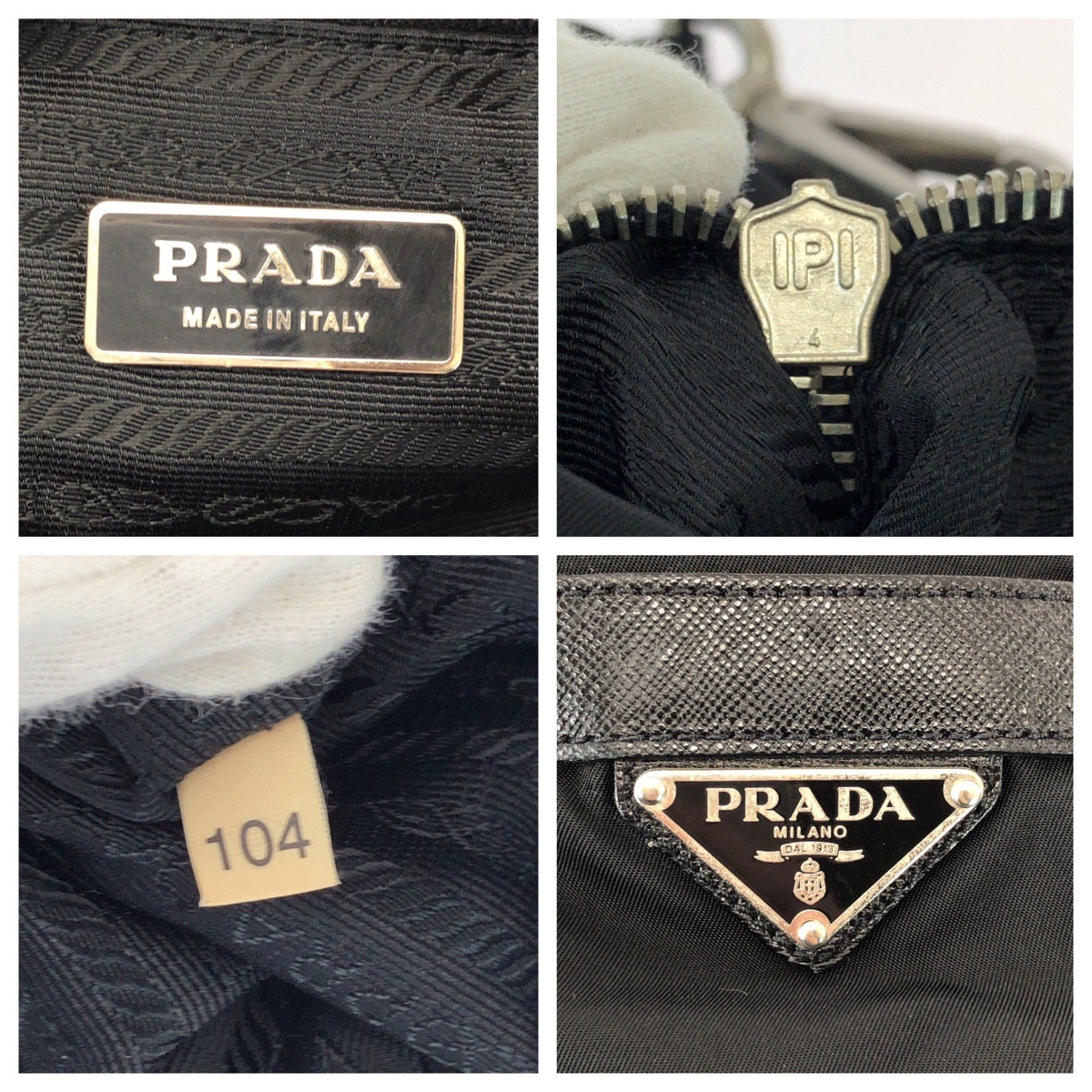 26259
PRADA プラダ テスート 三角ロゴプレート ブラック 黒 シルバー金具 ナイロン / レザー ショルダーバッグ ポシェット レディース ABP42