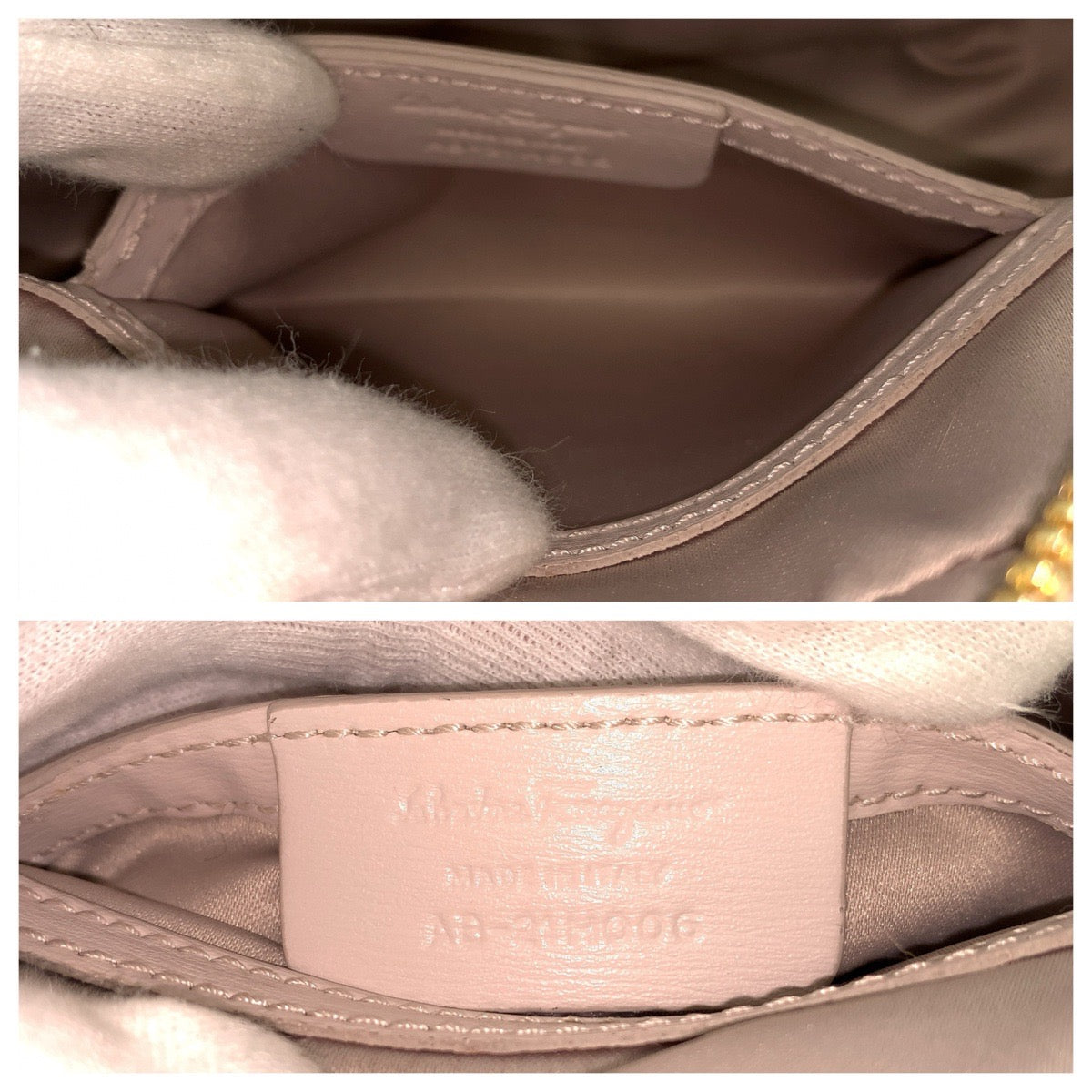 26261
Salvatore Ferragamo サルヴァトーレフェラガモ ガンチーニ シティ ベージュ ピンクベージュ ゴールド金具 レザー AB-21H006 ショルダーバッグ ポシェット レディース A37