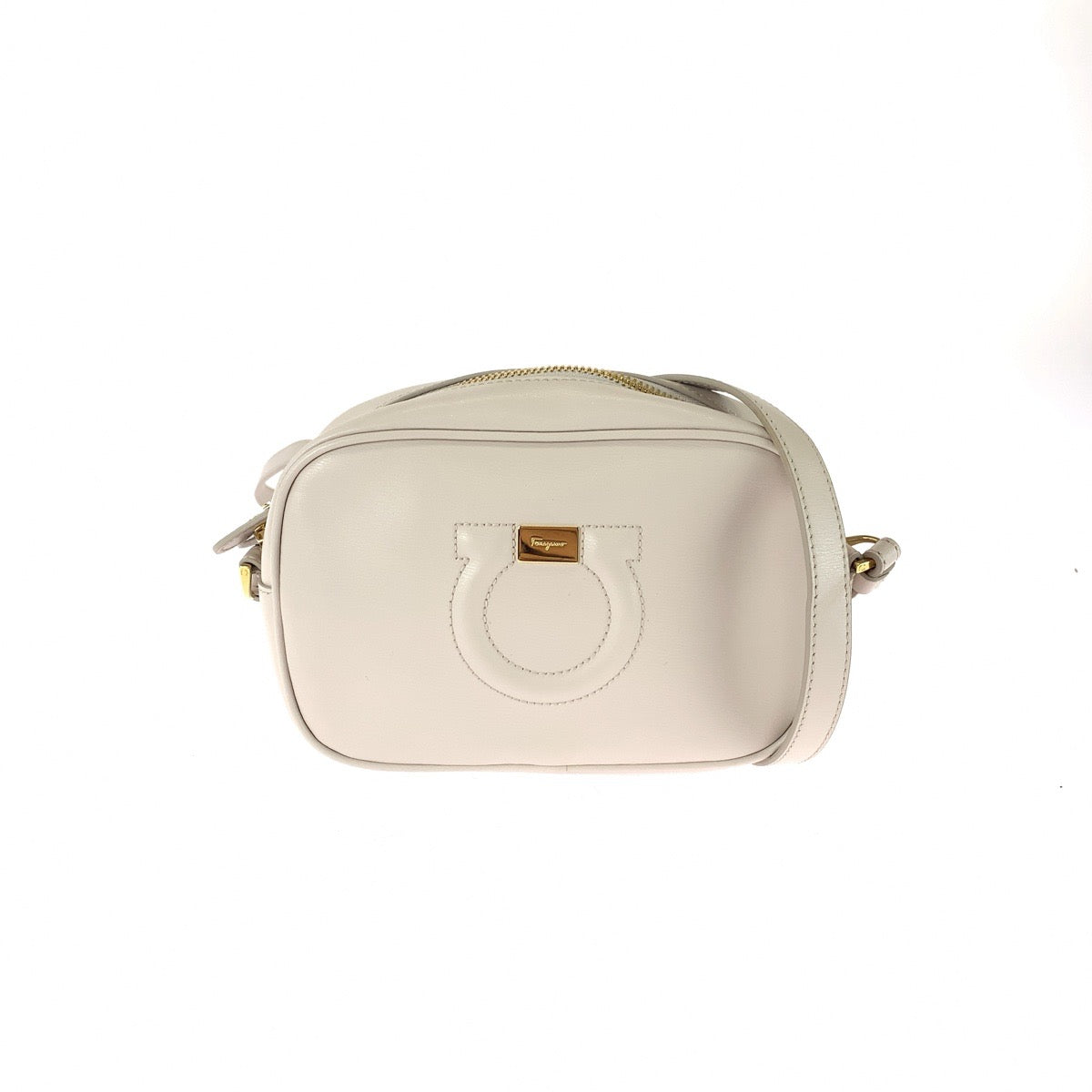 26261
Salvatore Ferragamo サルヴァトーレフェラガモ ガンチーニ シティ ベージュ ピンクベージュ ゴールド金具 レザー AB-21H006 ショルダーバッグ ポシェット レディース A37