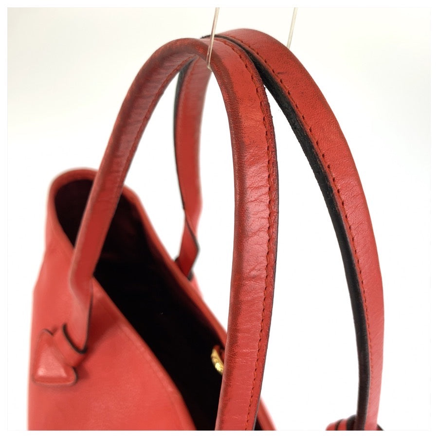 26264
LOEWE ロエベ ヘリテージ オレンジ レザー トートバッグ ハンドバッグ レディース AB35