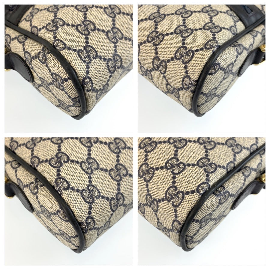 26265
GUCCI グッチ ヴィンテージ シェリーライン グレー ネイビー ゴールド金具 GGスプリームキャンバス / レザー 38 ショルダーバッグ ポシェット レディース ABP42