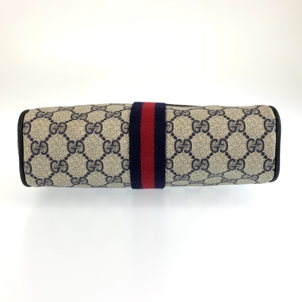 26265
GUCCI グッチ ヴィンテージ シェリーライン グレー ネイビー ゴールド金具 GGスプリームキャンバス / レザー 38 ショルダーバッグ ポシェット レディース ABP42