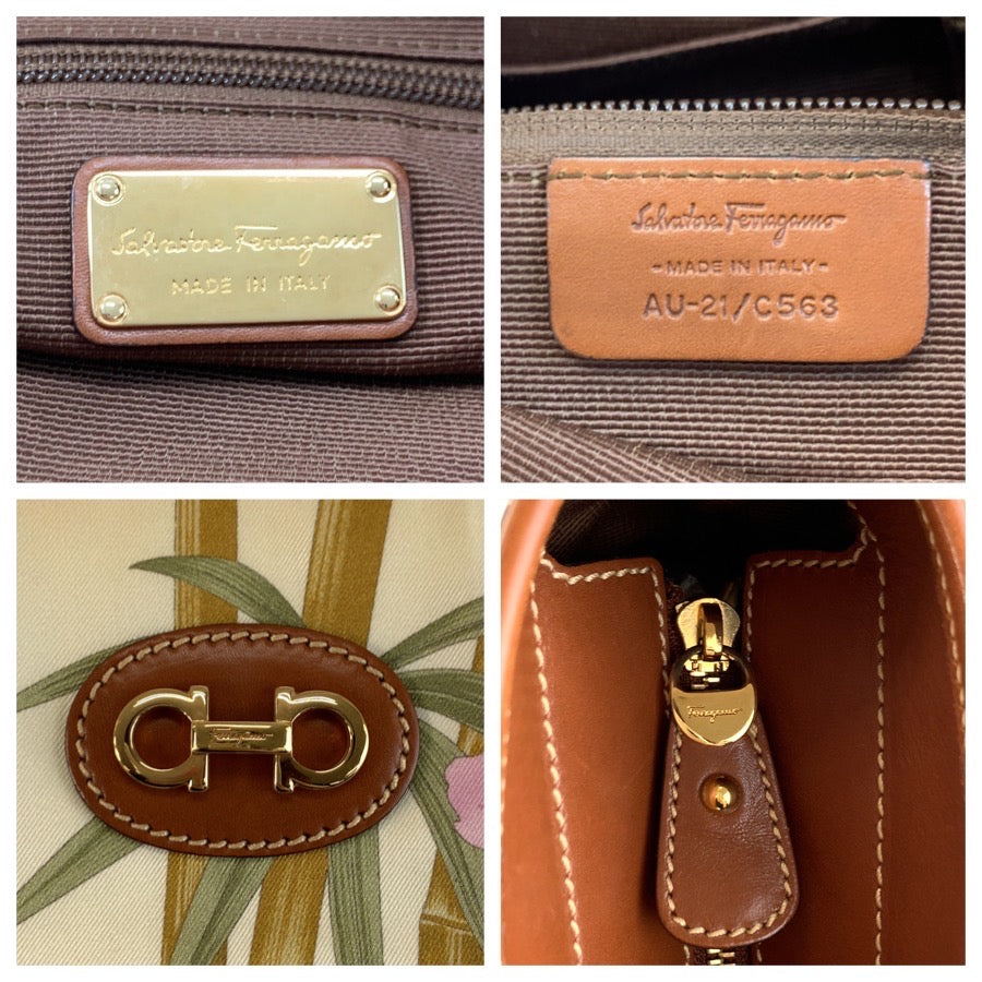 26269
Salvatore Ferragamo サルヴァトーレフェラガモ レオーパード 豹柄 アニマル柄 マルチカラー ブラウン ゴールド金具 ナイロン / レザー AU-21/C 563 トートバッグ ハンドバッグ レディース A42