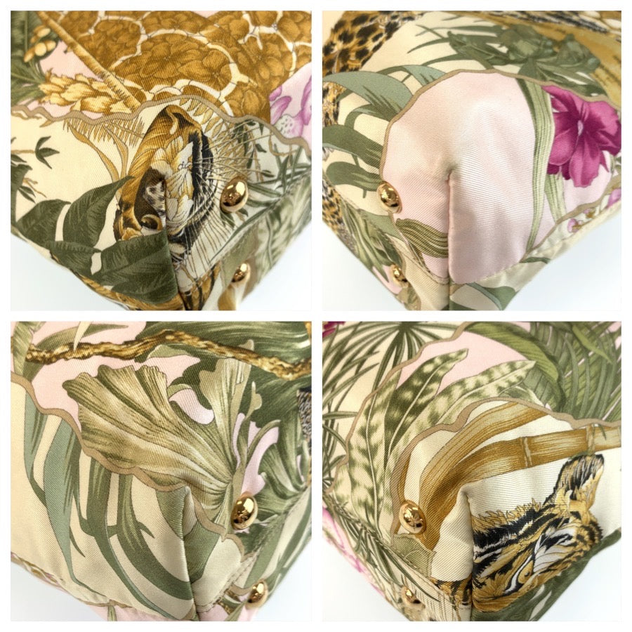 26269
Salvatore Ferragamo サルヴァトーレフェラガモ レオーパード 豹柄 アニマル柄 マルチカラー ブラウン ゴールド金具 ナイロン / レザー AU-21/C 563 トートバッグ ハンドバッグ レディース A42
